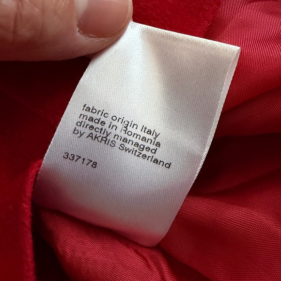 Akris Punto Red Wool Women's Sleeveless Dress Size US 4 Zipper Accent Career - Picture 12 of 16